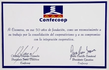 Diploma y cartas Confecoop